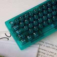 114 Keys Green Transparent Keycaps PC Cherry Profile Clear Keycaps Set picture