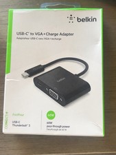 Belkin USB C to VGA & Charge Adapter 60 W Pass Through Power BRAND NEW & SEALED picture