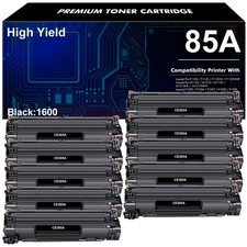 10PK Replacements HP 85A CE285A Black Toner for M1132 M1212 M1217 P1102 P1102W picture