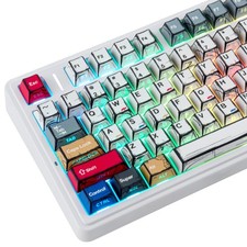 126 Keys PBT Shine Through Keycaps Cherry Profile Double Shot Side Print MX picture