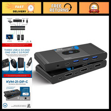8K KVM Switch DisplayPort 2x1 USB-C for Dual Computer Setup, High-Speed Switchin picture