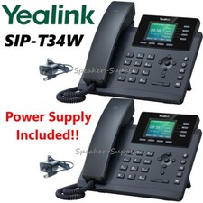 2 Pack Yealink SIP-T34W-PWR Entry Level IP Phone w/ Power Supply SIP-T34W 4 VoIP picture