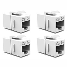 4 Pcs Cat5E RJ45 Ethernet LAN Network Keystone Jack Coupler Cable Joiner White picture