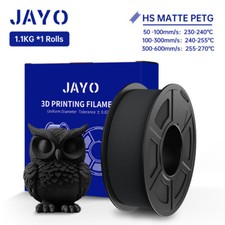 JAYO 1.1KG PETG Matte Black High Speed 1.75mm 3D Filament Frosted Texture Neatly picture