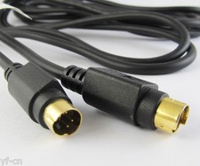 1pc 10ft S-Video Cable Mini Din 4 Pin Male to Male Dual Male For DVD HDTV Gold picture