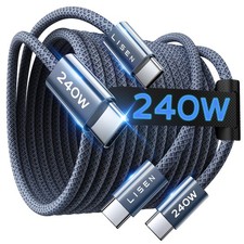 LISEN USB C to USB C Cable, 240W Fast Charging Type C Charger Cord 6.6FT picture