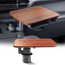 360° Rotating Wood Car Tray  Desk for Laptop - Steering Wheel Cup Holder Tabl... picture