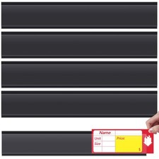 50 Pcs 47.8 x 1.38 Inch Shelf Label Strips Adhesive Back Stick on Data Price ... picture