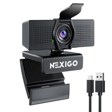 NexiGo N60 Pro (Gen 2) 1080P Webcam with Distortion-Free Lens, USB A to Black picture