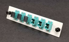 Fiber OpticAL SC OM3/OM4 6 Port Adapter Panel Strip - LGX Fiber Panel picture