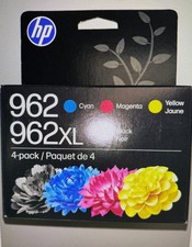 HP 962 962XL GENUINE INK CARTRIDGES 4 pack- Blk/ Yellow/Mag/Cyan, EXP. 2/2028 picture
