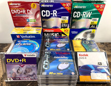 HUGE Lot (96) CD-R DVD-R +RW +R DL Blank Disc Media w/Cases Verbatim Memorex NEW picture