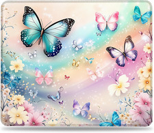 Kawaii Moon and Stars Square Mouse Pad, Whimsical Night Sky Mousepad with Non-Sl picture