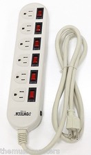 6 Outlet Surge Power Strip with 6 Lighted ON/OFF Switches ONE Switch Every Plug picture