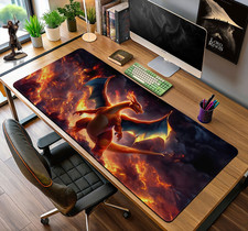 Charizard Firestorm Mouse Pad, Pokémon Gamer Desk Mat Desk Accessories picture