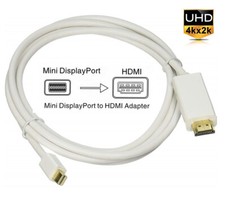Mini Displayport to HDMI Adapter Cable 4K*2K UltraHD Cord 1.8M 3M Black White AU picture