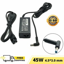 Genuine OEM HP 45W Power Supply 4.5x3.0mm Blue Tip HSTNN-DA40 19.5V 2.31A w/PC picture