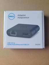 Dell Travel  Adapter DA100 USB 3.0 to HDMI VGA Ethernet USB 2.0 New Old Stock picture
