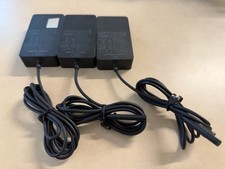 Lot of 3 Genuine Microsoft - Surface 65W Power Supply - Black- Pre-Owned picture