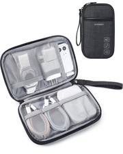 Electronics Travel Organizer For Cords Chargers Phones, Black picture