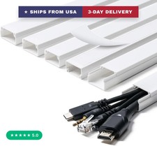 87in Cord Hider, Cable Hider, Cord Covers 6X L14.5 W0.96 H0.58in, White picture