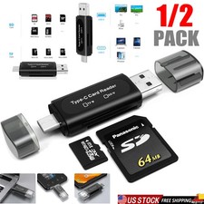 1-2x SD Card Reader USB C, 2-in-1 Dual Slot Micro SD Adapter for Micro,SDHC etc. picture