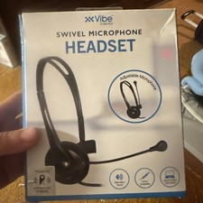 Vibe 3.5mm Plug-In Mono Headset  Headset With Swivel Microphone New In Box picture