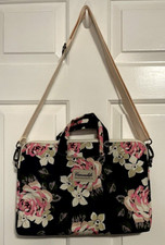 Canvaslife Canvas Elegant Floral Flower Print Padded Laptop Computer Bag picture