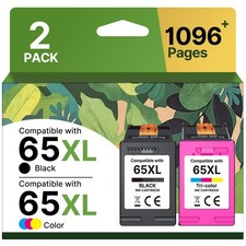65XL Ink Cartridges Black/Color Combo Pack High Yield Replacement for HP Ink 65 picture