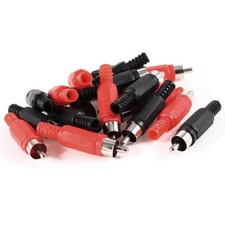 Black and Red For RCA Male Connector Pack with 20 Pieces for Convenience picture