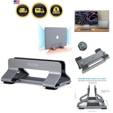 Aluminum Vertical Laptop Stand Dock Holder, Adjustable Slot Width 12-42mm, Sp... picture
