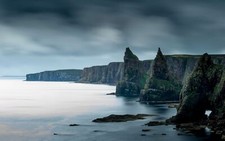 Landscape coast rocks nature sea scotland cliff Custom Gaming Mat Desk picture