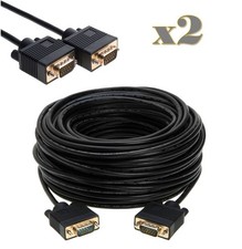 2-Pack 100FT SVGA VGA Cable Male/Male Monitor PC LCD Projector CCTV Video Cord picture