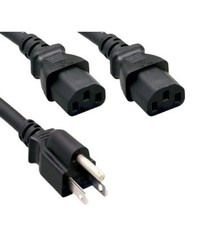 6 Ft AC Power Cord Y Splitter Cable  18 AWG 300V 13A  UL picture