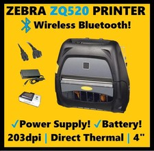 Zebra 520 ZQ52-AUE0000-00 Bluetooth Label Printer + Battery, Charger, Belt Clip picture