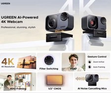 New UGREEN FineCam Pro 4K AI Smart PC Webcam Auto Framing PDAF Focus Gesture A.I picture