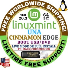 Linux MINT 20.3 USB UNA Cinnamon Edge 64-Bit Live Boot, Full Install for MAC, PC picture