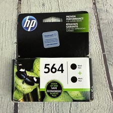 Genuine Original HP 564 Black 2 Pack Ink Cartridges December 2018 New Unopened picture