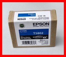 06-2014 NIB Genuine Epson Pro 3800 3880 Cyan K3 Ink T5802 T580200 picture