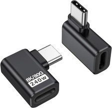 Right Angle USB C Adapter 2 Pack, USB C Male to Female 90 Degree A picture