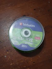 Verbatim CD-RW Discs 700MB/80min 4X/12X Spindle 25/Pk Brand New Not Opened  picture