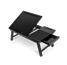 Sofia + Sam Laptop Bed Tray with Storage Drawer and Media Slots | Folding Leg... picture
