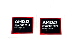 2pcs AMD Radeon Graphics Sticker Label Decal  19mm x 16mm picture