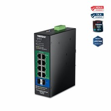 TRENDnet TI-PG103i,10-Port Industrial Gigabit L2 Managed PoE+ DINRail Switch 24 picture