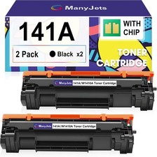 141A W1410A Black Toner Cartridges CHIP HP 141X W1410X 2-Pack Compatible picture