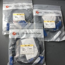 LOT OF 3-NEW Fiberstore 1m Q-4SPC01 40G-4x 10G SFP+ Passive DAC Breakout Cable picture