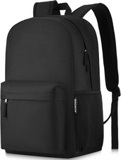 ZUBOND Unisex Black Backpack for School & Travel - Lightweight Laptop Backpack F picture