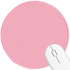 Round Mouse pad, high-end Texture, Sewn Edge Design, 8.6L x 8.6W inches, Pink  picture