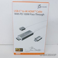 j5create USB-C® to 4K HDMI™ Cable With PD100W Pass-Through JCC155G picture
