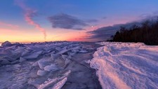 Landscape nature winter snow trees branch frozen lake Custom Gaming Mat Desk picture